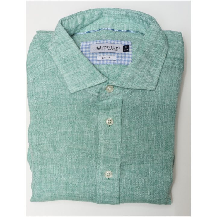 Skjorta IB33 Linen Slim Grön J.Harvest & Frost XS – billede 3