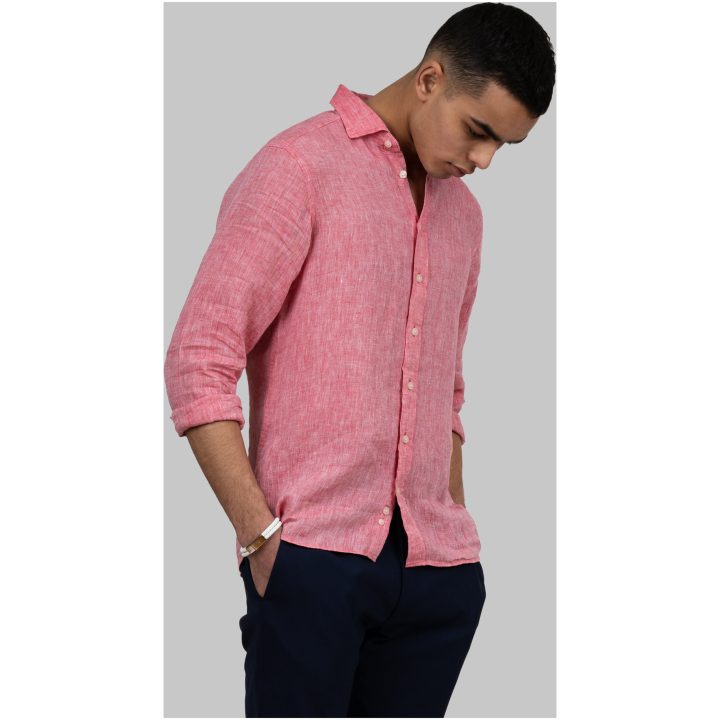 Skjorta IB33 Linen Slim Röd J.Harvest & Frost XS – billede 11