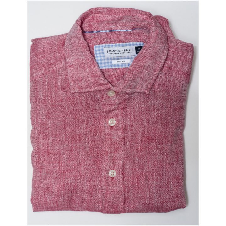 Skjorta IB33 Linen Slim Röd J.Harvest & Frost XS – billede 3