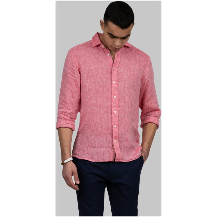 Skjorta IB33 Linen Slim Röd J.Harvest & Frost XS – billede 8