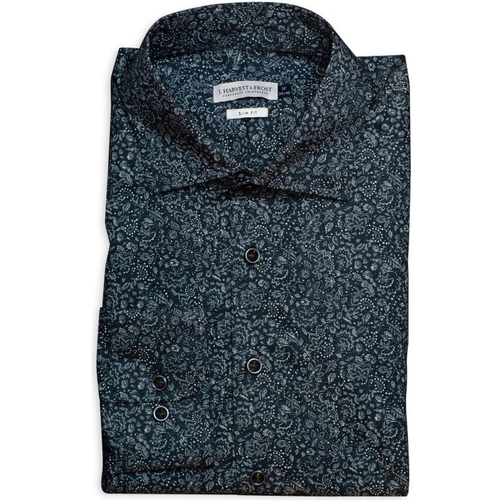 Skjorta IB37 Poplin Regular Floral J.Harvest & Frost S 37/38 – billede 5