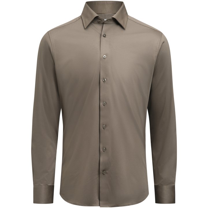 Skjorta Interlock Knit Slim Valnöt J.Harvest & Frost XS 35/36 – billede 2