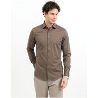 Skjorta Interlock Knit Slim Valnöt J.Harvest & Frost