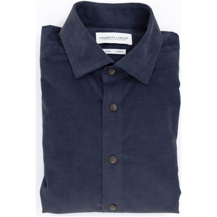 Skjorta Micro Cord Tailored Blå J.Harvest & Frost XS 35/36 – billede 7