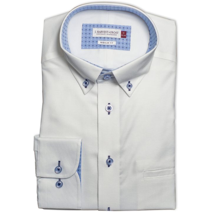 Skjorta Oxford Stretch Regular Vit J.Harvest & Frost s – billede 5