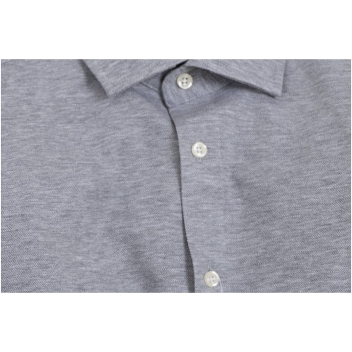 Skjorta Pique Knit Slim Gråmelerad J.Harvest & Frost XS 35/36 – billede 2