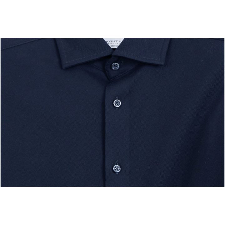 Skjorta Pique Knit Slim Marinblå J.Harvest & Frost XS 35/36 – billede 2