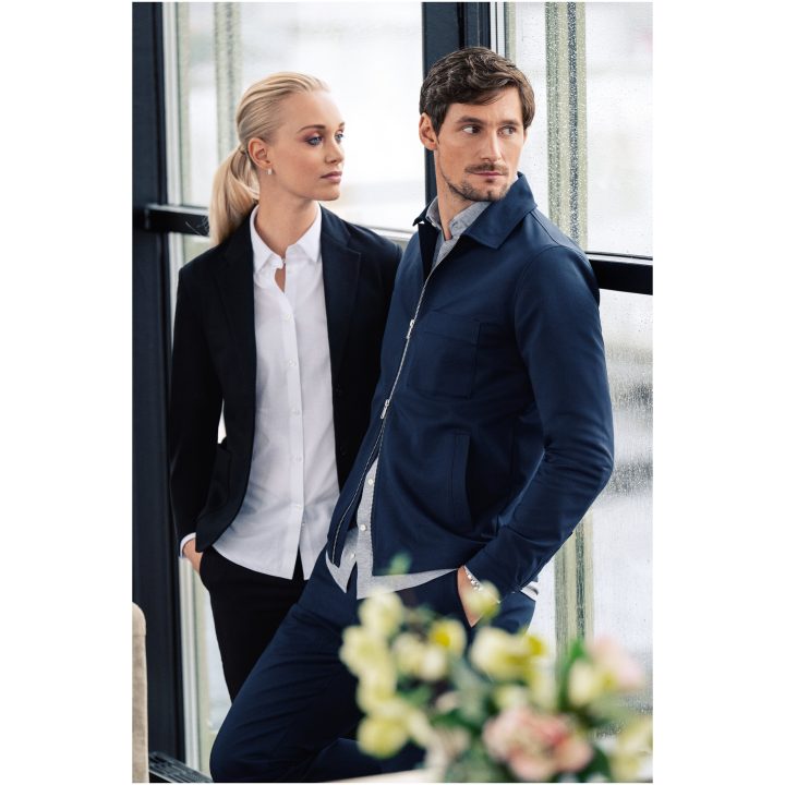 Skjorta Pique Knit Slim Marinblå J.Harvest & Frost XS 35/36 – billede 6