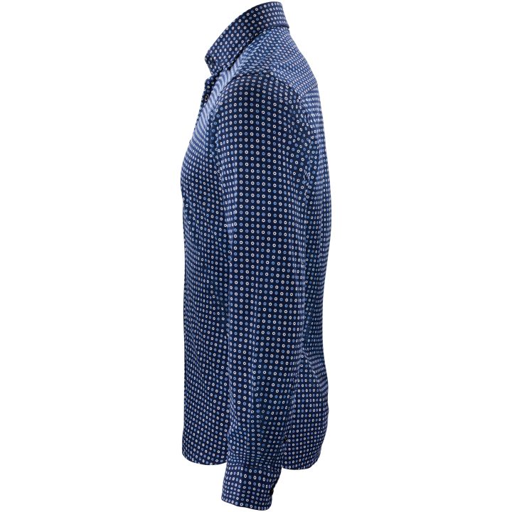 Skjorta Pique Knit Slim Marinblå Print Blue Print J.Harvest & Frost XS 35/36 – billede 4