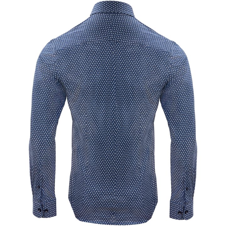 Skjorta Pique Knit Slim Marinblå Print Navy Print J.Harvest & Frost XS 35/36 – billede 2