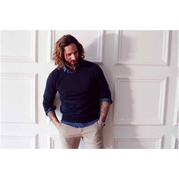 Skjorta Pique Knit Slim Marinblå Print Navy Print J.Harvest & Frost XS 35/36 – billede 6
