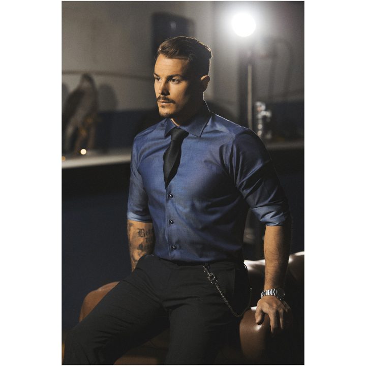 Skjorta RB120 Twill Slim Indigoblå Indigo J.Harvest & Frost XS 35/36 – billede 8