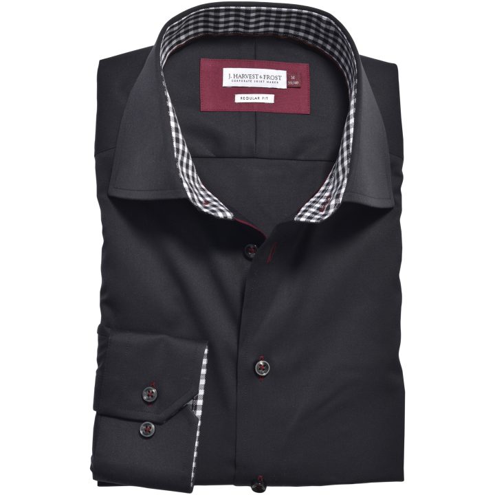 Skjorta RB20 Twill Regular Svart/röd J.Harvest & Frost s – billede 5