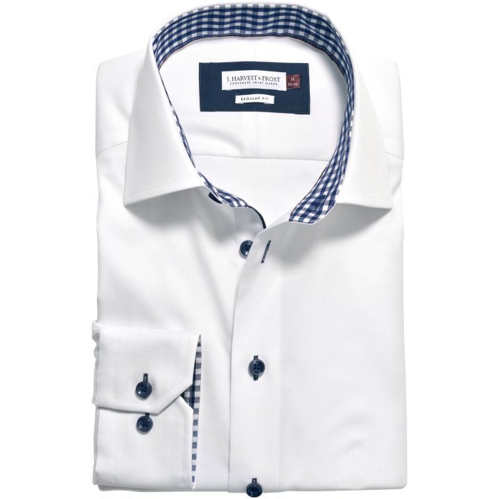 Skjorta RB20 Twill Regular Vit Marinblå J.Harvest & Frost s – billede 6