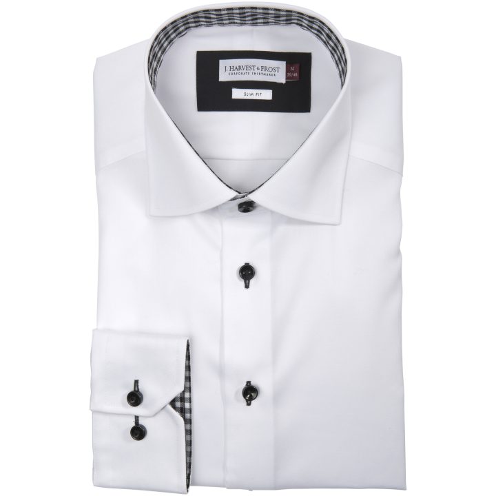 Skjorta RB20 Twill Slim Vit/svart J.Harvest & Frost XS – billede 4