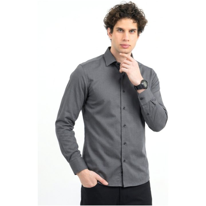 Skjorta Royal Twill Regular Grå J.Harvest & Frost S 37/38 – billede 5