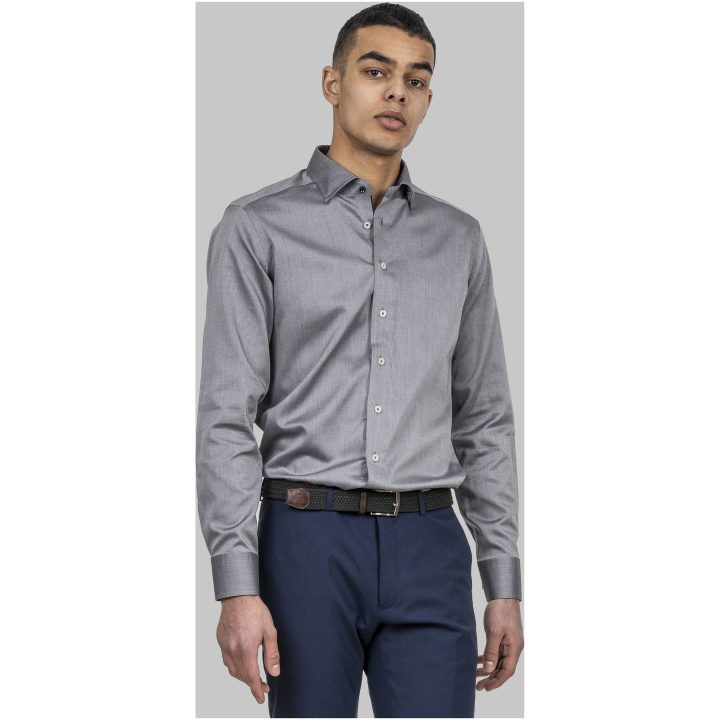 Skjorta Twill Slim Grå J.Harvest & Frost XS – billede 7