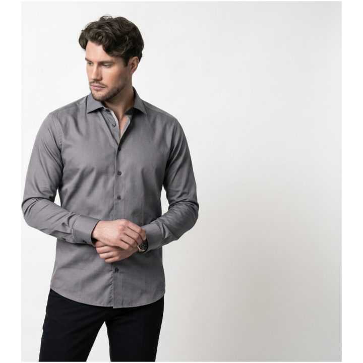 Skjorta YB50 Twill Regular Grå J.Harvest & Frost s – billede 7