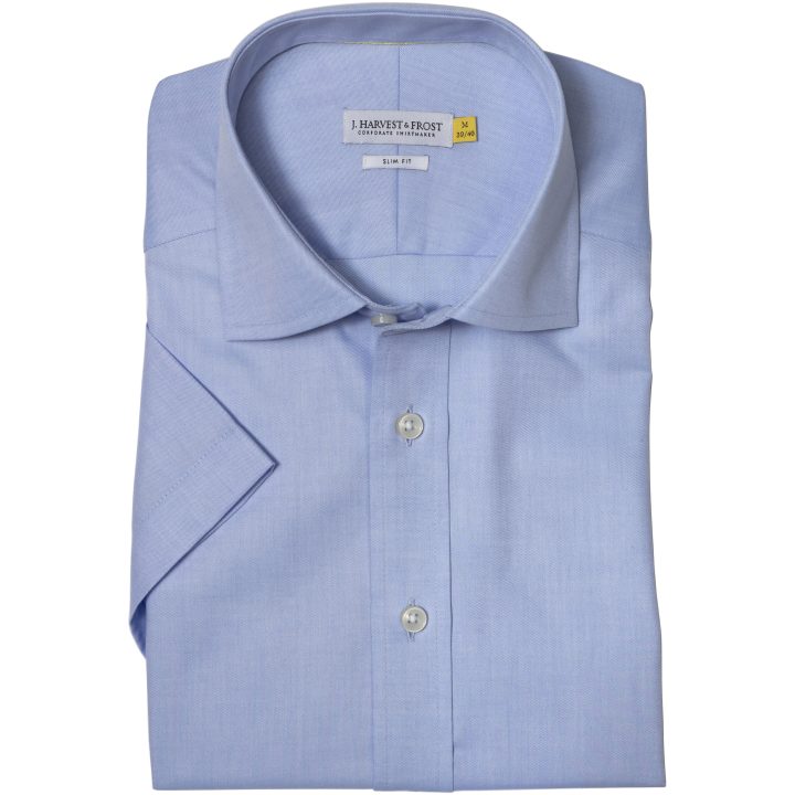 Skjorta YB50 Twill S S Slim Himmelsblå J.Harvest & Frost XS – billede 2