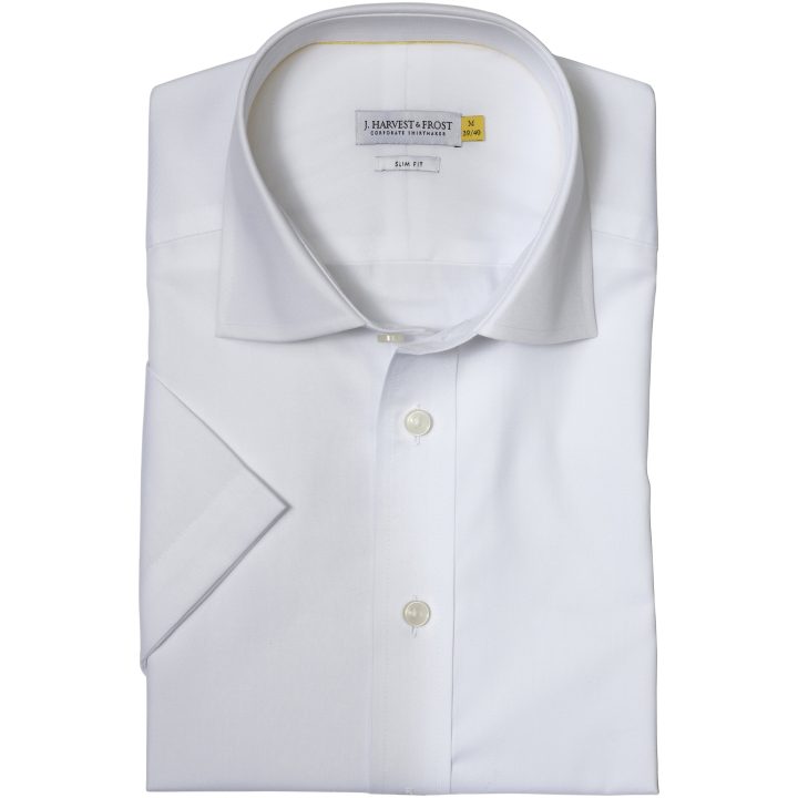 Skjorta YB50 Twill S S Slim Vit J.Harvest & Frost XS – billede 2