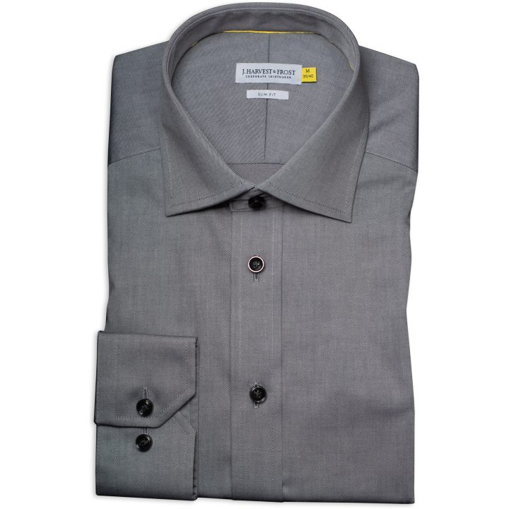 Skjorta YB50 Twill Slim Grå J.Harvest & Frost XS – billede 6