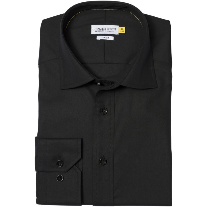 Skjorta YB50 Twill Slim Svart J.Harvest & Frost XS – billede 2