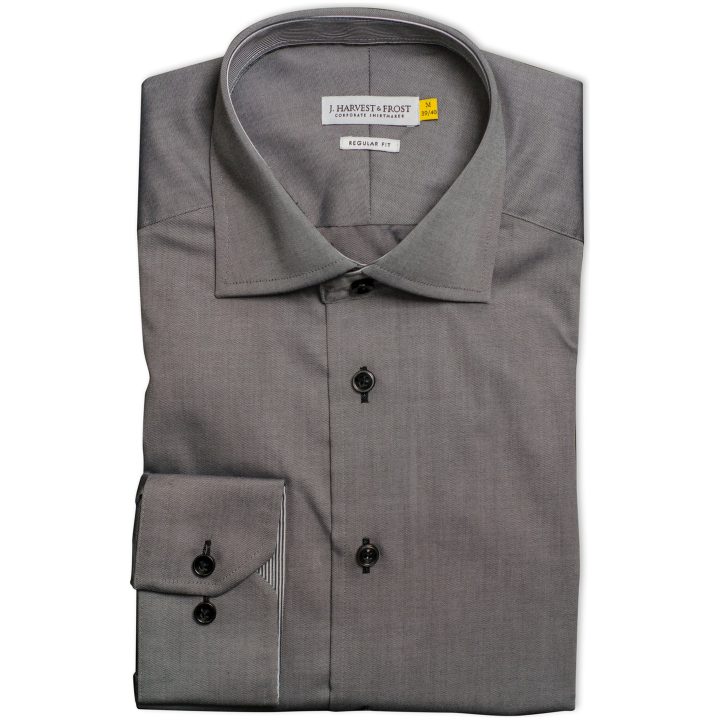 Skjorta YB51 Twill Regular Grå/svart J.Harvest & Frost s – billede 8