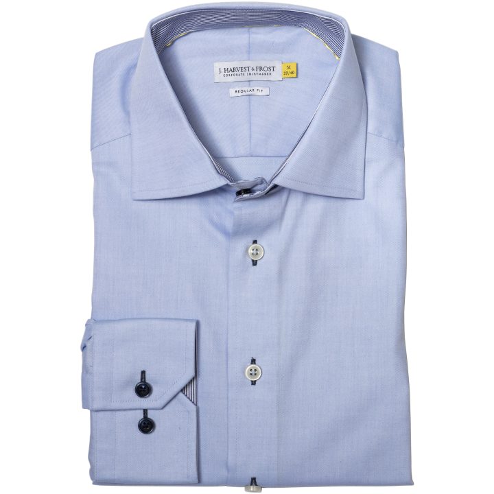Skjorta YB51 Twill Regular Himmelsblå/marinblå J.Harvest & Frost s – billede 2
