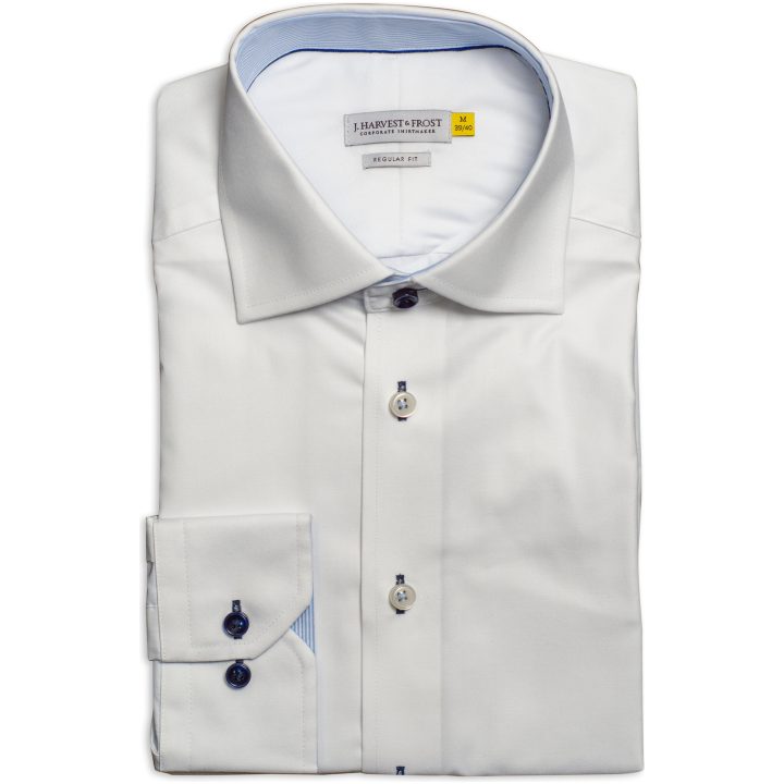 Skjorta YB51 Twill Regular Vit Himmelsblå J.Harvest & Frost s – billede 6