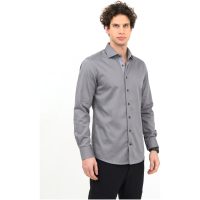 Skjorta YB51 Twill Slim Grå/svart J.Harvest & Frost