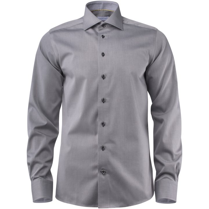 Skjorta YB51 Twill Slim Grå/svart J.Harvest & Frost XS – billede 2