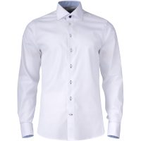 Skjorta YB51 Twill Slim Vit Himmelsblå J.Harvest & Frost