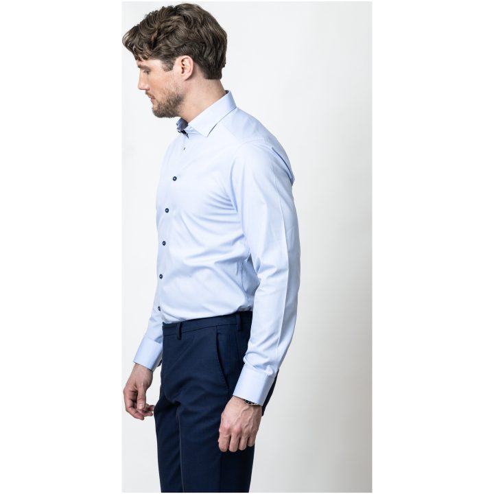 Skjorta YB56 Twill Regular Himmelsblå/marinblå J.Harvest & Frost S 37/38 – billede 6