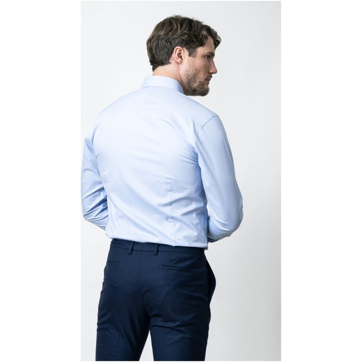 Skjorta YB56 Twill Regular Himmelsblå/marinblå J.Harvest & Frost S 37/38 – billede 7