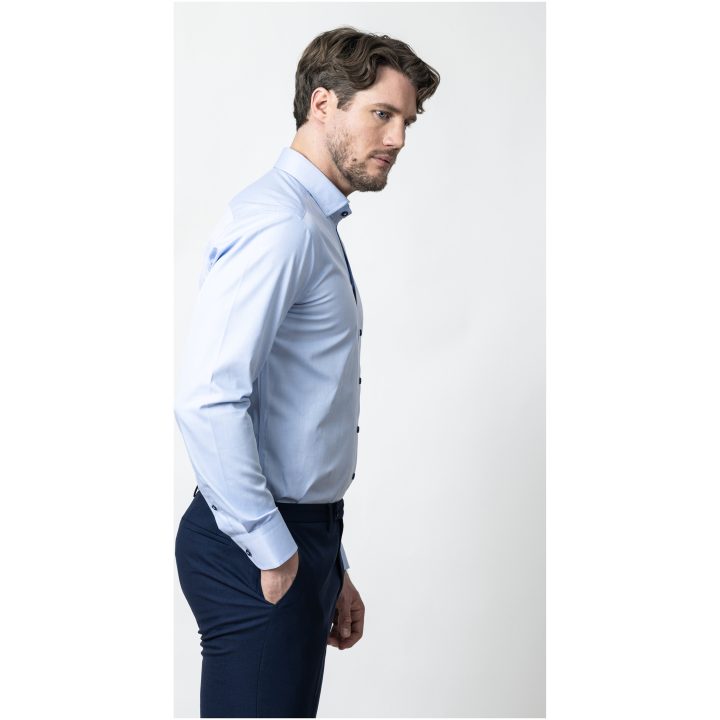 Skjorta YB56 Twill Regular Himmelsblå/marinblå J.Harvest & Frost S 37/38 – billede 8