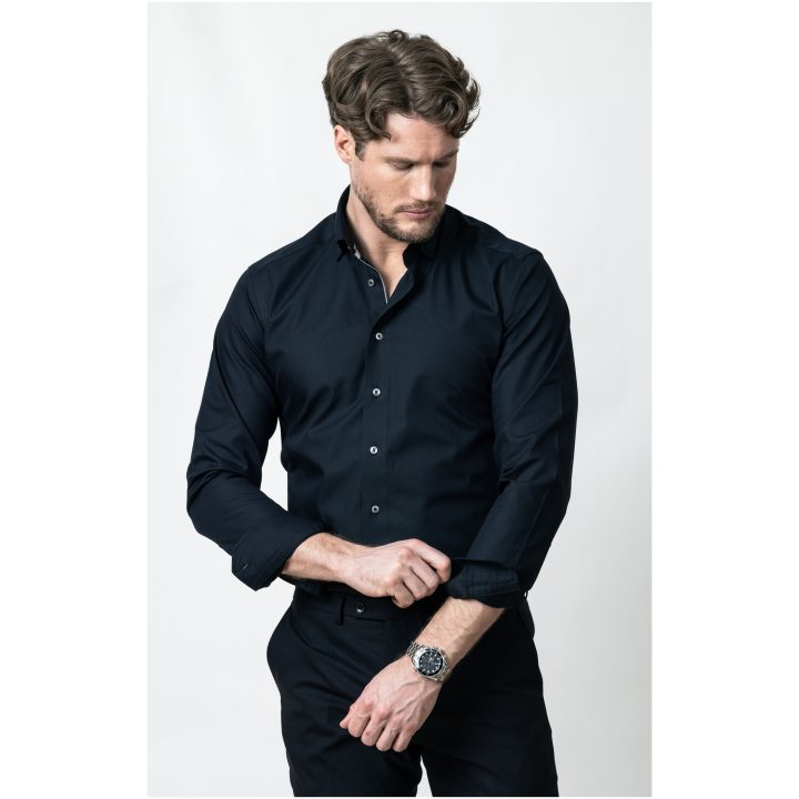 Skjorta YB56 Twill Regular Svart/grå J.Harvest & Frost S 37/38 – billede 5