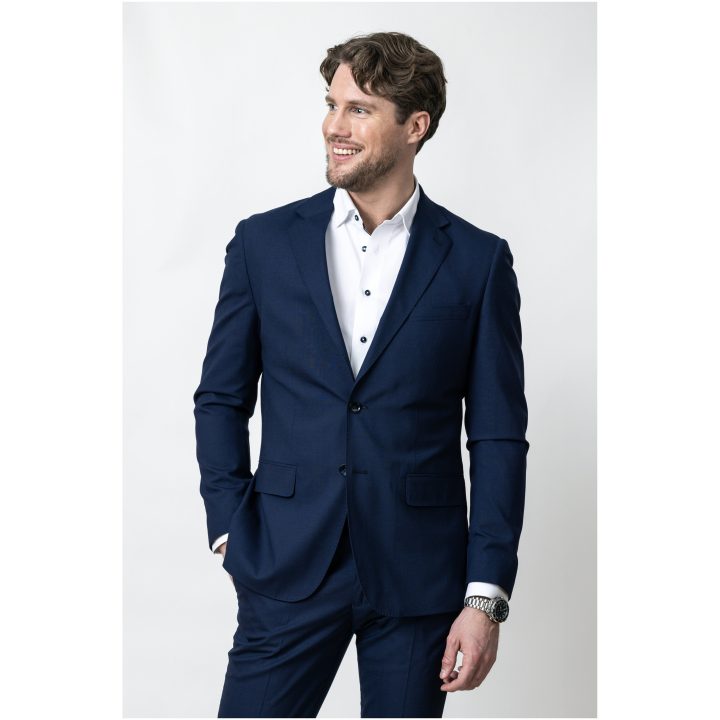 Skjorta YB56 Twill Regular Vit Marinblå J.Harvest & Frost S 37/38 – billede 9