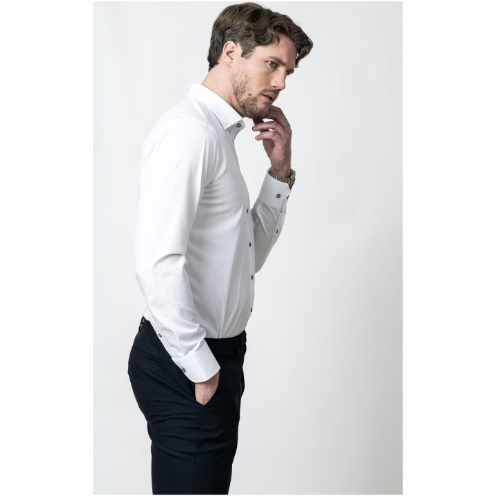 Skjorta YB56 Twill Regular Vit/grå J.Harvest & Frost S 37/38 – billede 8