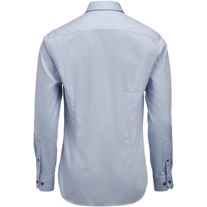 Skjorta YB56 Twill Slim Himmelsblå/marinblå J.Harvest & Frost XS 35/36 – billede 3