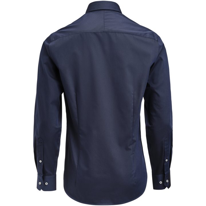 Skjorta YB56 Twill Slim Marinblå/vit J.Harvest & Frost XS 35/36 – billede 3