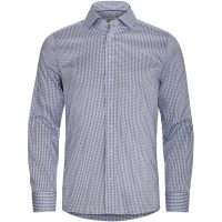 Skjorta Yellow Bow 53 Slim Ljusblå Rutig Navy Check J.Harvest & Frost