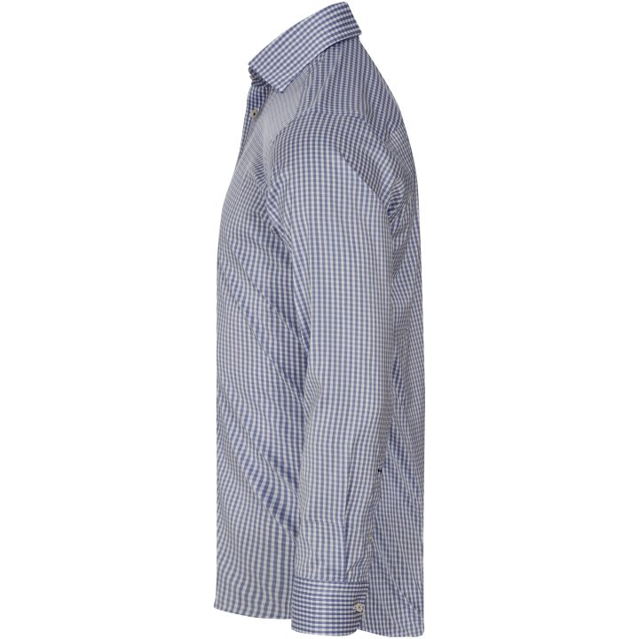 Skjorta Yellow Bow 53 Slim Ljusblå Rutig Navy Check J.Harvest & Frost XS 35/36 – billede 3
