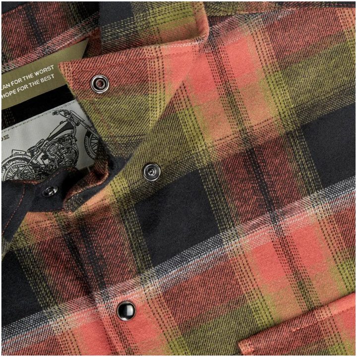 Skjorte Flanell Hi Test Sort/rust BILTWELL – billede 4