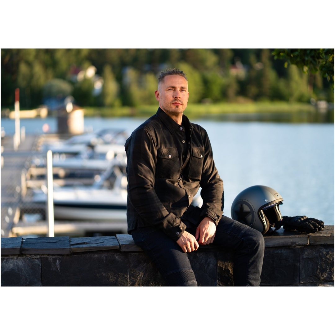 Skjorte Kullberg Sort/Grå Lindstrands s – billede 3