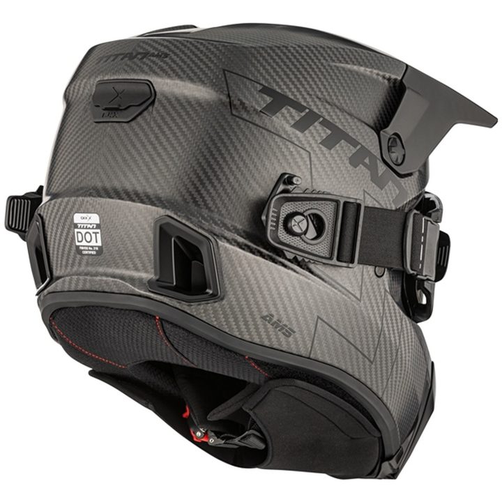 Skoterhjälm Titan AMS Matt Carbon + Brillor CKX M – billede 5