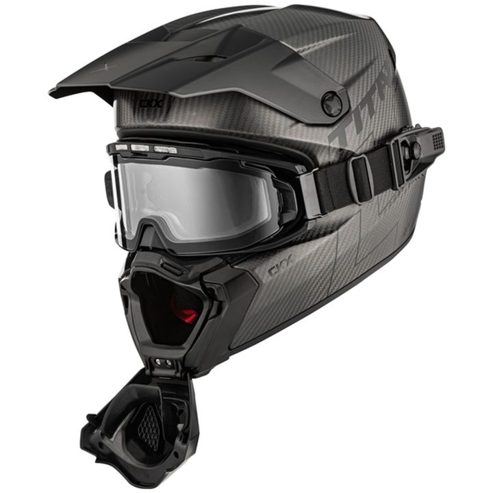 Skoterhjälm Titan AMS Pro Matt Carbon Eluppvärmd Fotokrom CKX M – billede 3