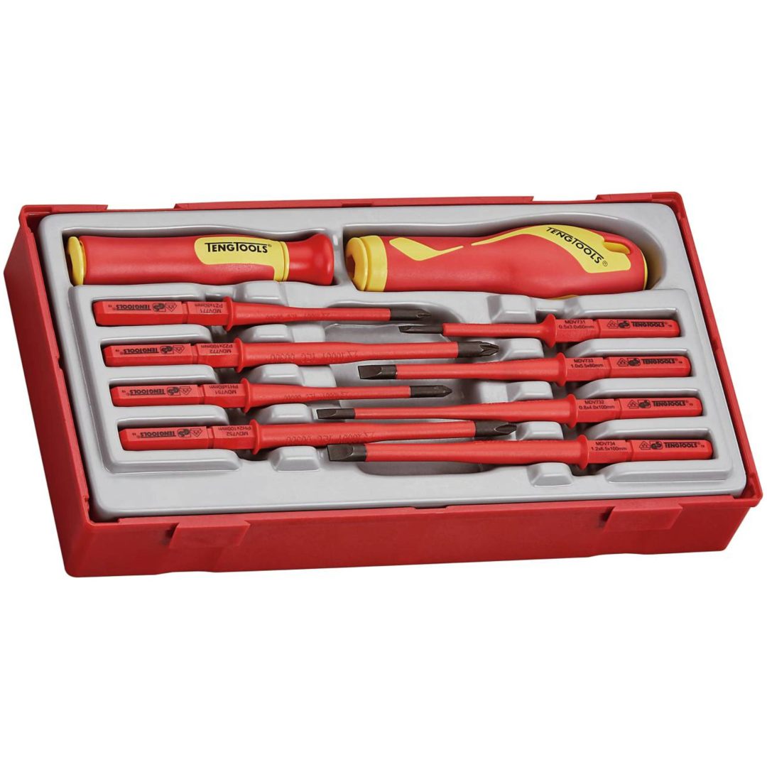 Skruetrækkersæt til 1000 volt TTV710N Teng Tools SKRUETRÆKKERSÆT 1000V 10 DELE