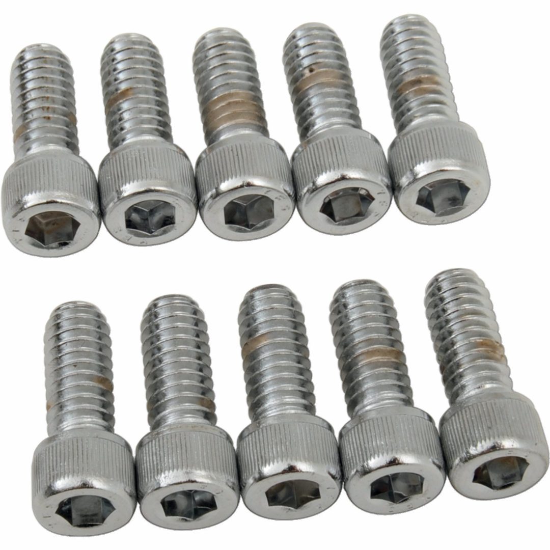 Skruvsæt Socket-Head Krom Poleret DRAG SPECIALTIES 1/4"-20 x 5/8"