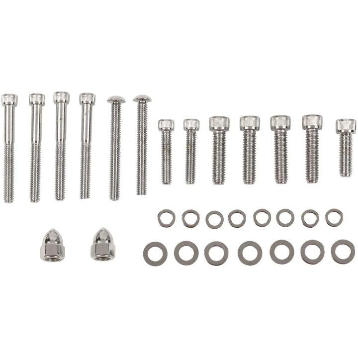 Skruvsæt Transmission End Cover og Bearing Support Plate Krom Sølv DRAG SPECIALTIES – billede 3