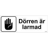 SKYLT DÖRR LARMA PLA 297X105MM